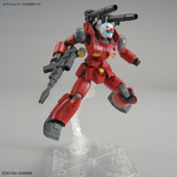 Top view of 1/144 HG Guncannon model showcasing its design and color scheme