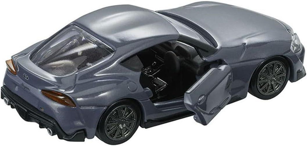 Tomica Premium 36 Toyota GR Supra displayed in a professional setting, showcasing its detailing and color accurately.
