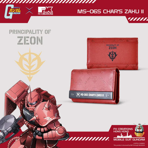 Mobile Suit Gundam MS-06S Char Aznable's Zaku II Leather Bi-Fold Key Wallet