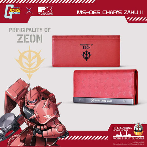 Mobile Suit Gundam MS-06S Char Aznable's Zaku II Leather Bi-Fold Long Wallet