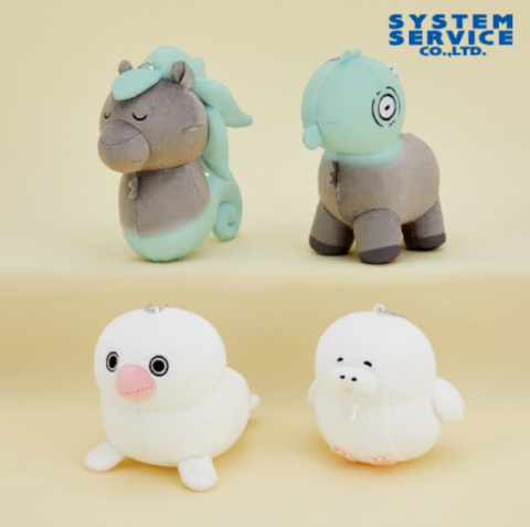 Yugashi Cute Chimera Ball Chain Plush - Horseshoe, Seahorse, Seal and Acho (5 Inches)