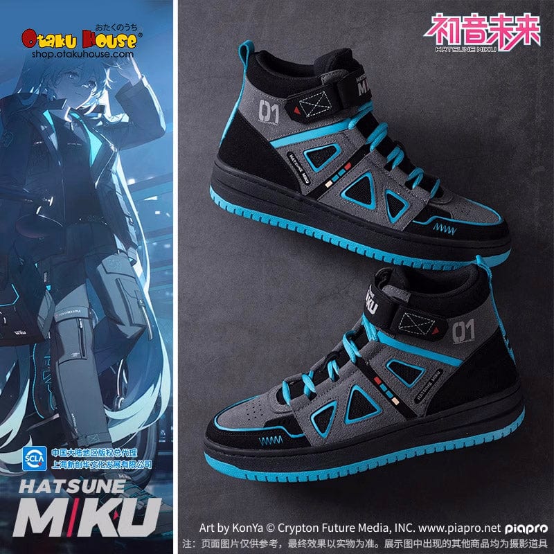 Apparel Hatsune Miku Vocaloid High-Top Sneakers Classic Black