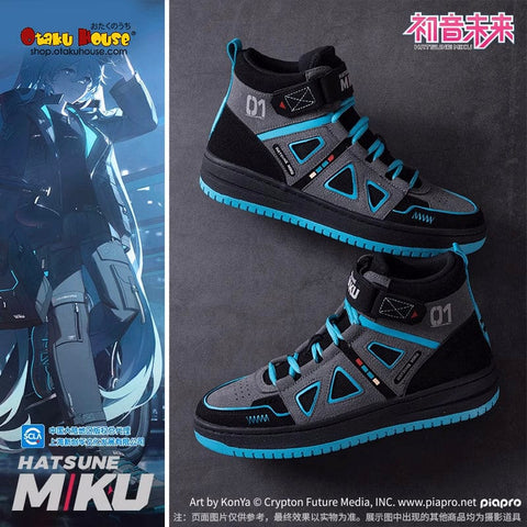 Apparel Hatsune Miku Vocaloid High-Top Sneakers Classic Black
