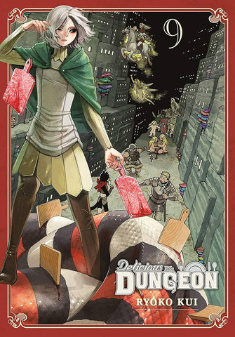 Delicious in Dungeon, Vol. 9 book cover showing the front view with a vibrant design