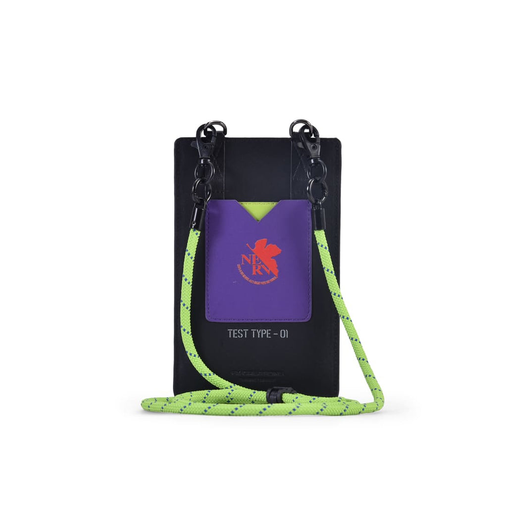 EVA TEST TYPE-01 leather phone bag with manufacturer branding