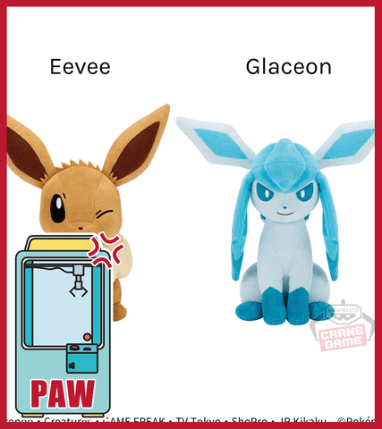Paw Machine 🕹️Paw Game - Pokemon Eevee Friends: Eevee & Glaceon Plush