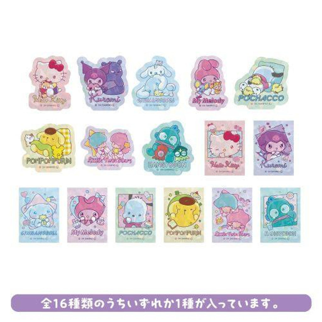 Sanrio Characters Trading Hologram Clear Stickers with cute crying decorations featuring Amaenbo Namida