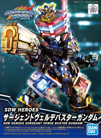 Front view of SDW HEROES Sergeant Verde Buster Gundam action figure