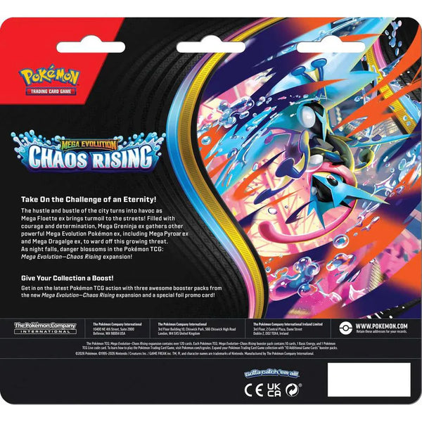 ash greninja booster box Pokemon TCG: Mega Evolution Chaos Rising 3-Pack Blister Set:151 Deliver serious damage and Minun | Diamond & lau