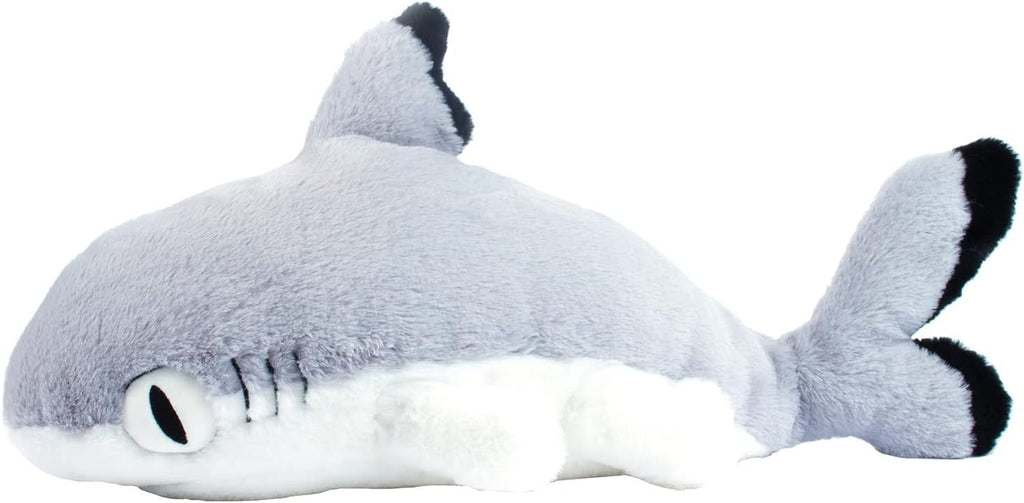 Plush shark toy on a white background