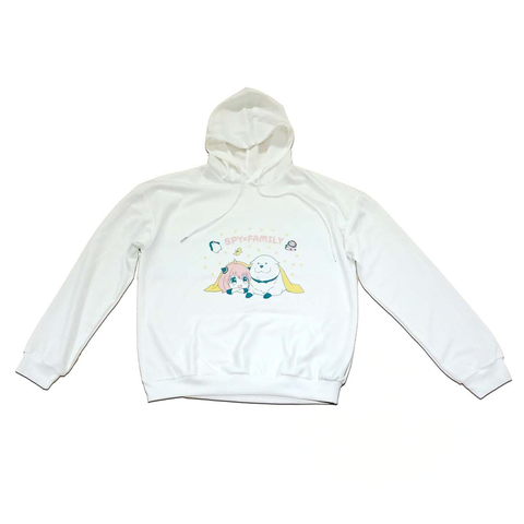 SPY x FAMILY Anya & Bond Character Hoodie – White Pullover Sweatshirts