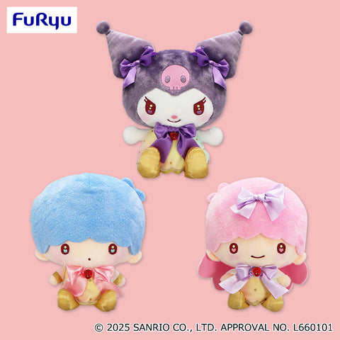 Sanrio Characters Ichigo Shimbun 50th Anniversary Big Plush - Kuromi, Kiki and Lala (10 Inches)