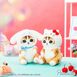 Mofusand x Sanrio Characters Big Plush Toy featuring an adorable Mofusand cat dressed as Cinnamoroll. Soft 16-inch collectible plush perfect for Sanrio fans, collectors, and cuddling.
