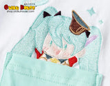 Sleepy Hatsune Miku Embroidered T-Shirt (Mint)