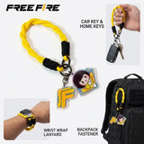 Free Fire Kelly wristband keychain featuring a game-themed Kelly design, suitable for attaching to keys, bags, backpacks, or other accessories