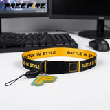 Free Fire gaming-themed lanyard for holding ID cards, keys, and badges
