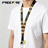 Free Fire gaming-themed lanyard for holding ID cards, keys, and badges