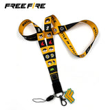 Free Fire gaming-themed lanyard for holding ID cards, keys, and badges