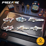 Free Fire Evo Gun sticker featuring a game-inspired weapon design, suitable for decorating notebooks, laptops, phone cases, folders, and other smooth surfaces.