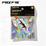 Free Fire Evo Gun sticker featuring a game-inspired weapon design, suitable for decorating notebooks, laptops, phone cases, folders, and other smooth surfaces
