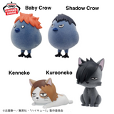 Haikyuu!! Fluffy Puffy Karasuno High School & Nekoma High School - Baby Crow, Shadow Crow, Kennek and Kurooneko.
