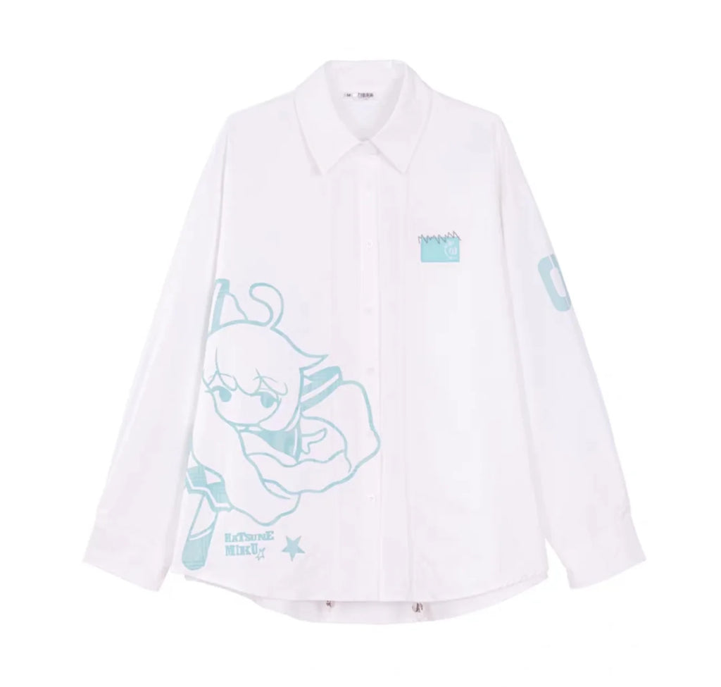 Moeyu Hatsune Miku Millennium Ice Candy loose-fit long-sleeve shirt jacket for casual everyday wear.