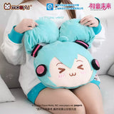 Hatsune Miku Mimi-Eye Series multifunctional cushion blanket featuring a cute Miku design, perfect for cozying up at home.