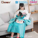 Hatsune Miku Mimi-Eye Series multifunctional cushion blanket featuring a cute Miku design, perfect for cozying up at home.