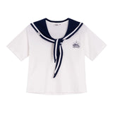 Hatsune Miku Moeyu Song of Tides Summer Academy JK uniform set featuring a short-sleeved top and high-waisted pleated skirt.