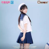 Hatsune Miku Moeyu Song of Tides Summer Academy JK uniform set featuring a short-sleeved top and high-waisted pleated skirt.