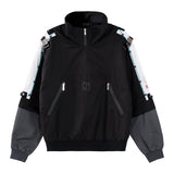 Moeyu Hatsune Miku Neon Electronic Music Series autumn faux two-piece hoodie featuring a layered sleeve design and unisex casual style.