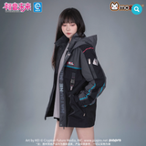 Moeyu Hatsune Miku Neon Electronic Music techwear windbreaker jacket featuring a hooded design and futuristic casual style for men.
