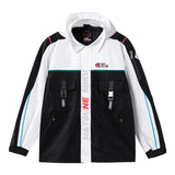 Moeyu Hatsune Miku Neon Electronic Music techwear windbreaker jacket featuring a hooded design and futuristic casual style for men.