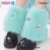 Moeyu Hatsune Miku Millennium Ice Candy short winter boots with detachable furry trim, featuring a cozy and stylish design for autumn and winter wear.