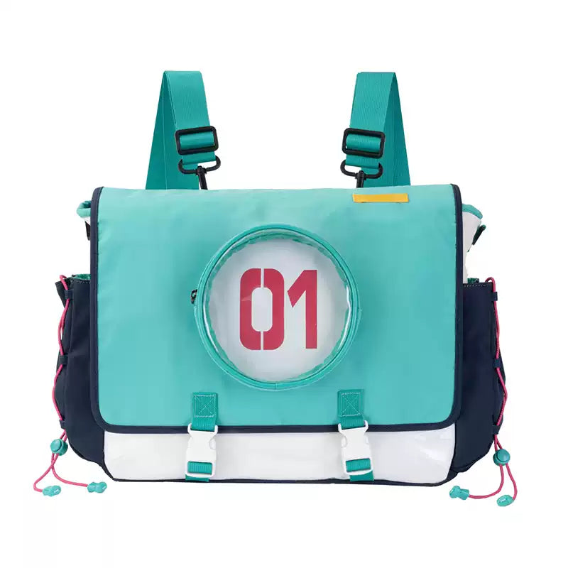 Hatsune Miku Rhythm Commuter Shoulder Crossbody Bag featuring a Vocaloid-inspired design, perfect for everyday use, commuting, and anime fans.