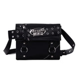 Hatsune Miku Moeyu Rock Future large-capacity crossbody shoulder bag featuring punk-inspired rivet details and a motorcycle-style design.
