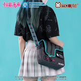 Hatsune Miku Functional Syllable Shoulder Bag front view featuring a detailed Hatsune Miku design, compact crossbody style, and adjustable shoulder strap