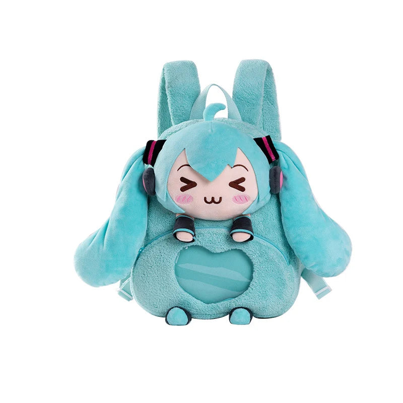 Hatsune Miku Squinting Eyes Series Ita Backpack by Moeyu featuring the cute Hatsune Miku character design and soft plush-inspired appearance.