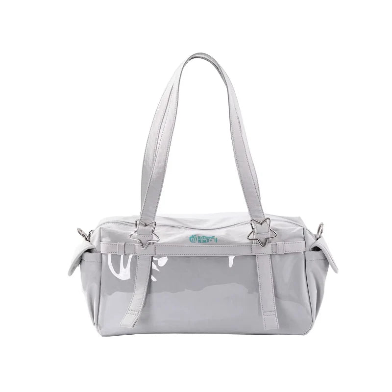Moeyu Hatsune Miku Millennium Ice Candy Series large-capacity bag with a cute Miku-themed design, featuring handheld, shoulder, and crossbody carrying options.