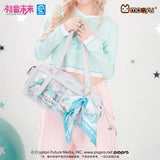 Moeyu Hatsune Miku Millennium Ice Candy Series large-capacity bag with a cute Miku-themed design, featuring handheld, shoulder, and crossbody carrying options.