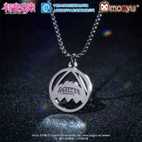 Moeyu Hatsune Miku RAVE Series metal necklace featuring a 30 mm zinc alloy pendant with anime-inspired Vocaloid character design.