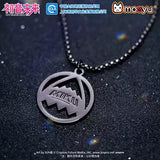 Moeyu Hatsune Miku RAVE Series metal necklace featuring a 30 mm zinc alloy pendant with anime-inspired Vocaloid character design.