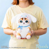 Mofusand x Sanrio Characters Big Plush Toy featuring an adorable Mofusand cat dressed as Cinnamoroll. Soft 16-inch collectible plush perfect for Sanrio fans, collectors, and cuddling.