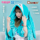 Hatsune Miku Moeyu multi-functional hooded plush blanket, soft winter shoulder wrap for cozy use