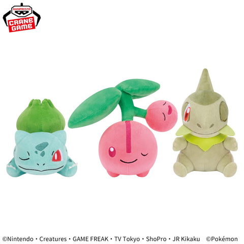 Pokemon Bulbasaur Cherubi Axew Relaxing Time Plush