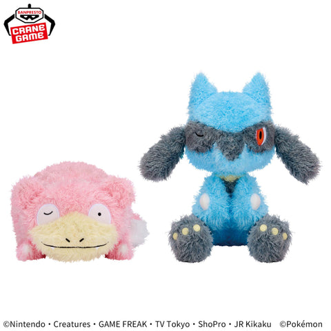 Pokemon Slowpoke Riolu Relaxing Time Plush - 9 Inches