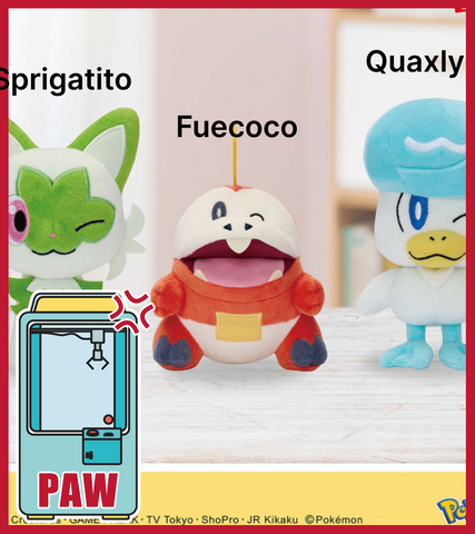 🕹️Paw Game - Pokémon Starter Plush Trio Sprigatito Fuecoco Quaxly (3 Designs)