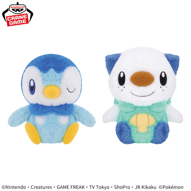 Pokemon Mofugutto Plush - Pipplup and Oshawott (9 Inches)