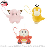 Pokemon Wobbly Plushies - Clefairy, Psyduck and Fuecoco (7 Inches)