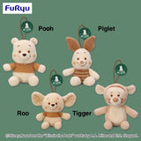 Winnie The Pooh Cafe De Hunny Fukufuku Mascot Poch - Pooh, Piglet, Roo and Tigger (4 Inches)